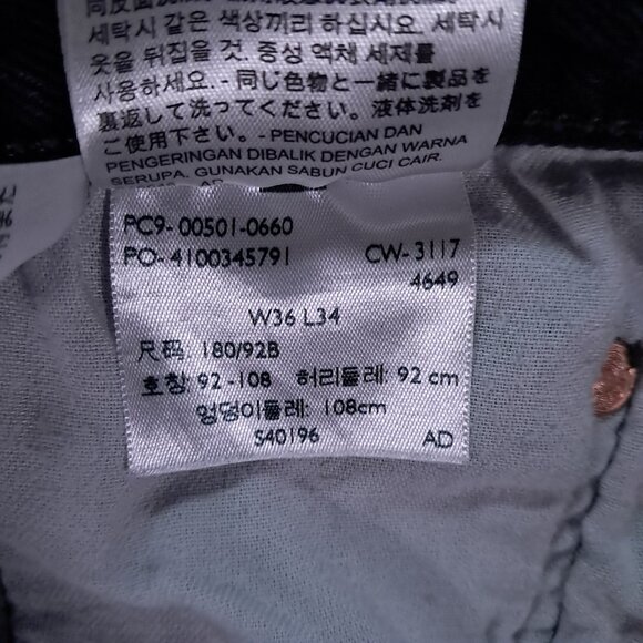 Levis 501 XX Jeans Men's 35x31, Tag 36x34 Black Button Fly Relaxed Straight Leg - Picture 11 of 14